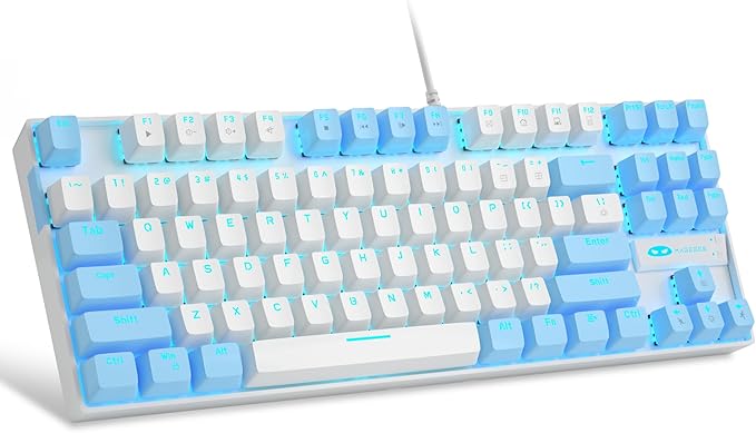 MageGee 75% Mechanical Gaming Keyboard, LED Blue Backlit, 87 Keys Compact TKL by MageGee