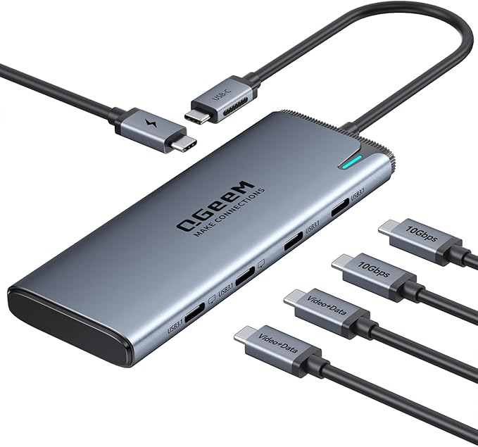 QGeeM USB C Hub, Type C Splitter Extender by QGeeM