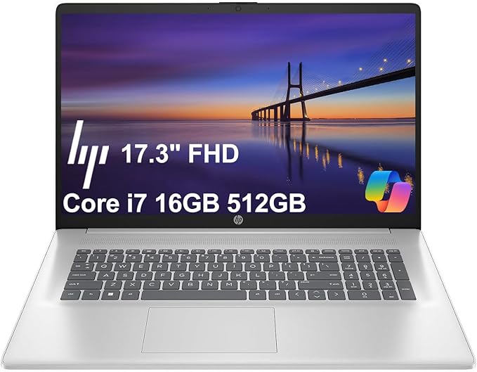 HP 17 Laptop for Business, Long Battery Life, Narrow Bezel, Numeric Keypad by ISTComputers