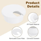 uxcell 8 Pcs 35mm Desk Grommet, Plastic Cable Hole Cover, Wire Cord Cable - Image 3