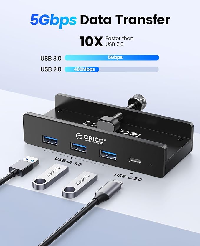 ORICO USB Hub 3.0, Clamp USB Hub - Image 2