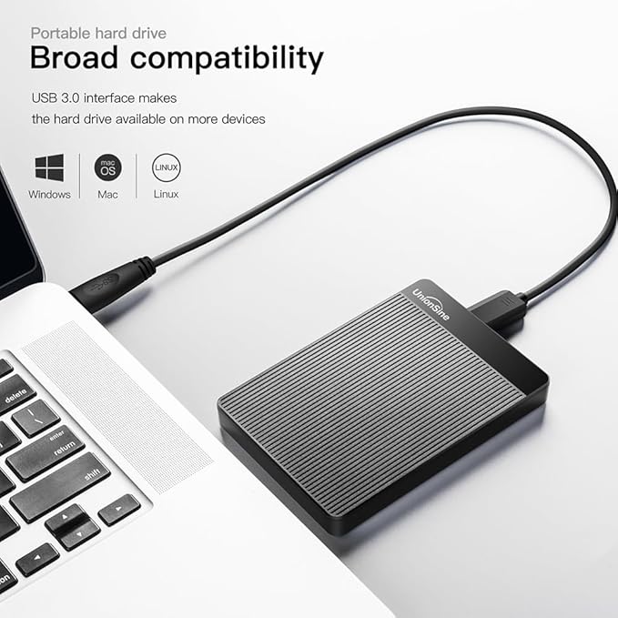 UnionSine 2TB Ultra Slim Portable External Hard Drive HDD-USB 3.0 - Image 2