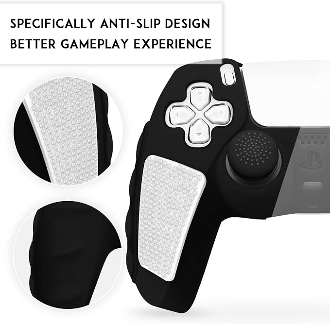SIKEMAY Anti-Slip PS5 Controller Skin, Soft Thicken Non-Slip Studded Silicone - Image 6