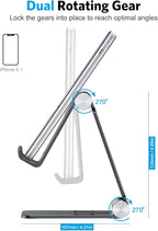OMOTON Foldable Cell Phone Stand, C4 Portable Aluminum Phone Holder, Adjustable - Image 8