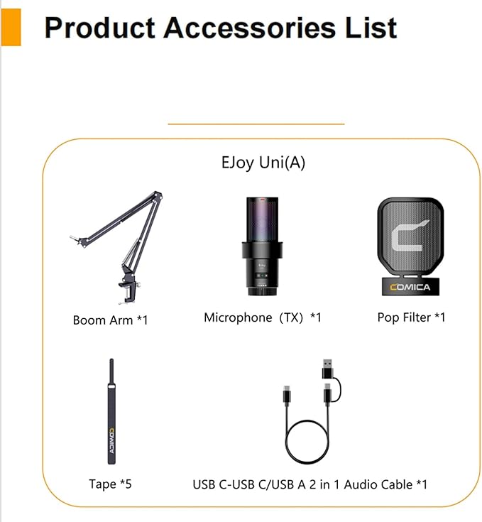 COMICA USB Microphone for Computer and Smartphone, 48kHz/24bit RGB Cardioid - Image 3