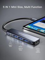 USB C HUB, DockteckExpand USB-C Multiport Adapter 5 in 1 - Image 2