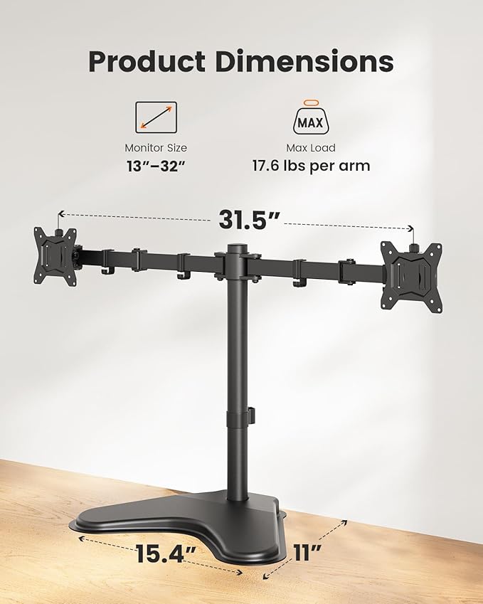 ErGear Freestanding Dual Monitor Stand - Image 2