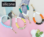 Marble Silicone Beaded Phone Wrist Strap, Cellphone Lanyard - Image 3