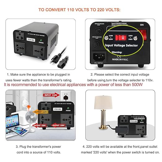 Yinleader 800W Voltage Converter Step Up 110V-120V to 220V-240V & Step Down - Image 4