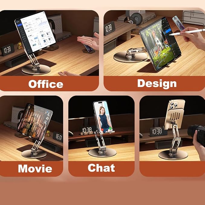 360° Rotating for iPad Stand for Desk Cell Phone Holder Adjustable Tablet Stand - Image 4