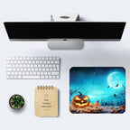 Halloween Mouse Pad, Pumpkin Glowing at Moonlight in The Spooky Forest Mouse Pad - Image 6