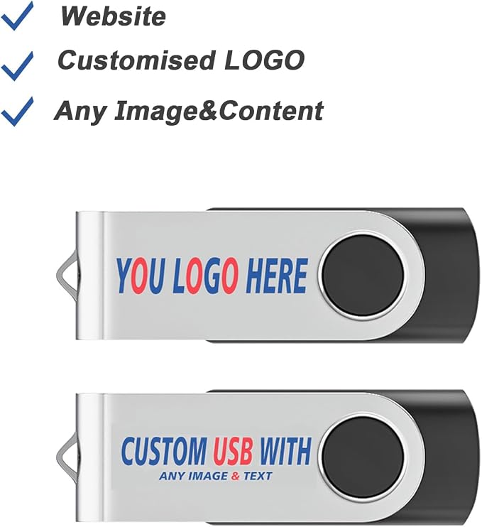 Personalized Flash Drives 1GB, Wooolken Customizable USB 2.0 Thumb Drives - Image 2