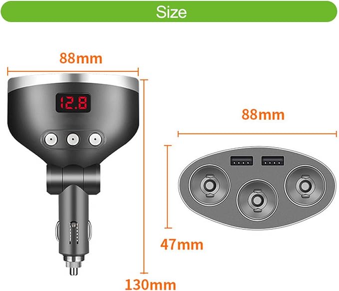 Car Charger, 120W 3-Socket Cigarette Lighter Power Adapter DC Splitter 3.1A - Image 6