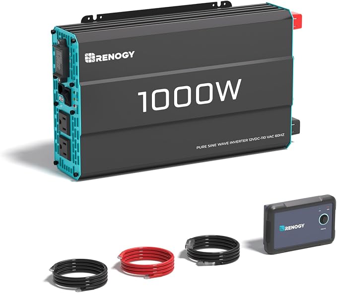 Renogy Inverter P2 1000 watt Pure Sine Wave Inverter, Solar Car Power Inverter by RenogySolar