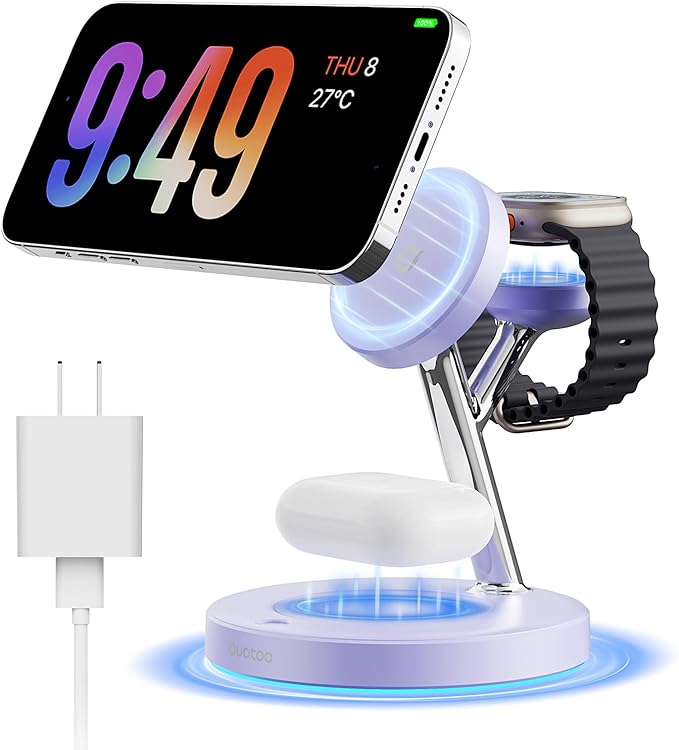 New 3 in 1 Charging Station for Apple Compatible by Ouotoo