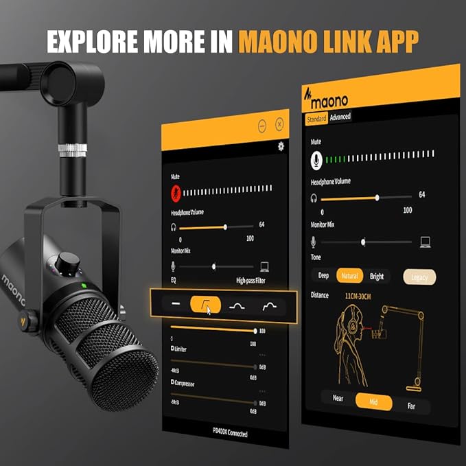 MAONO Dynamic Microphone, USB/XLR Podcast PC Microphone - Image 4