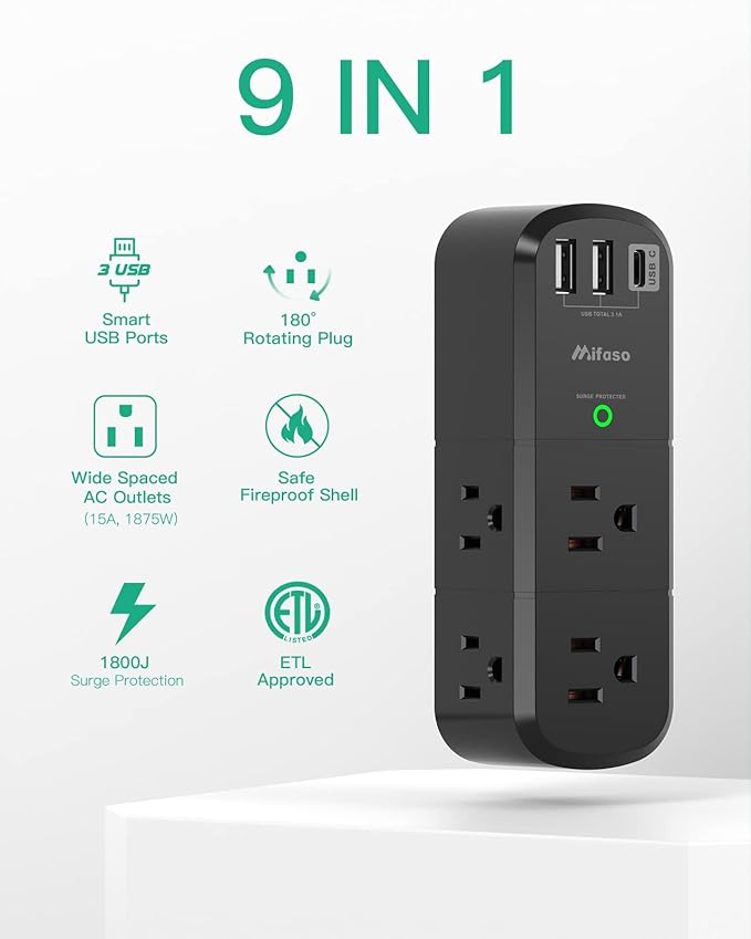 Surge Protector USB Outlet Extender - Image 7