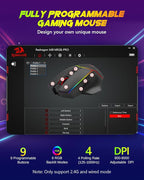 Redragon Wireless Gaming Mouse, Tri-Mode 2.4G/USB-C/Bluetooth Ergonomic Mouse - Image 5