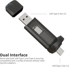 Timetec 1TB Pro Portable USB 3.2 Gen 2 Type-C/Type-A SSD Read Speed 1000MB/s - Image 2