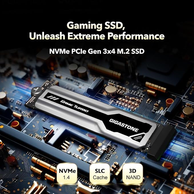 Gigastone M.2 SSD 2TB PCIe 3.0 NVMe SSD 3, 500MB/s Internal Gaming Solid State - Image 4