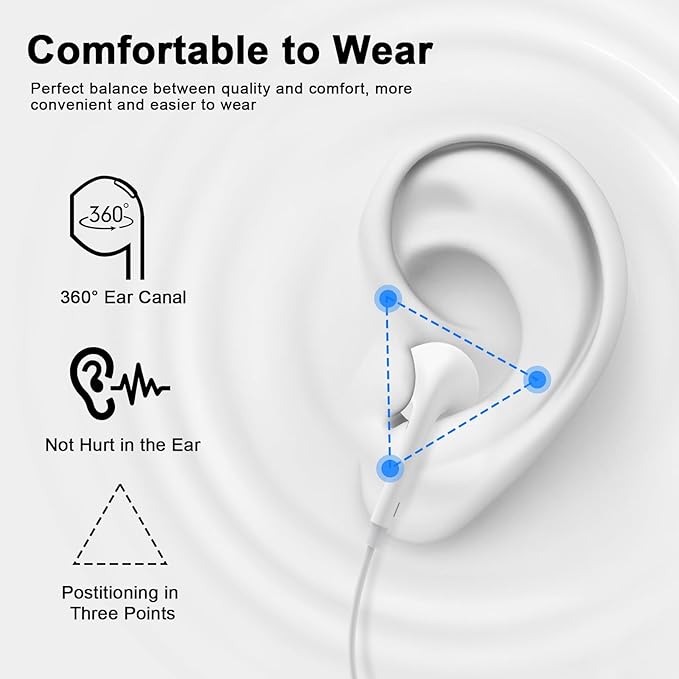 2 Pack Lightning Headphones, True Plug and Play Wired Earbuds - Image 6