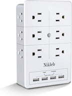 Multi Plug Outlet Surge Protector Nikleb, 12 Electrical Outlets Extender by nikleb
