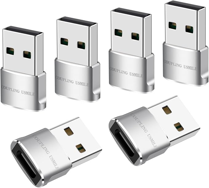 USB to USB C Adapter 6 packs for iPhone Fast Charging, Transfer and Type C OTG by Unknown