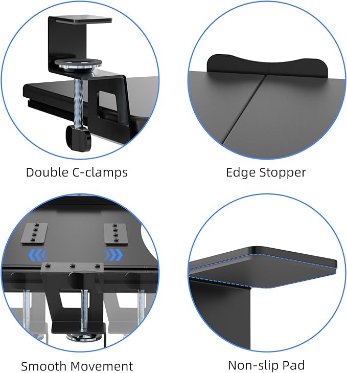 suptek Small Keyboard Tray Under Desk Pull Out - Image 8