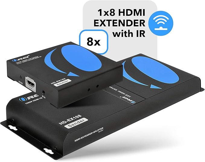 OREI 1080P 1x8 HDMI over Ethernet Extender Splitter CAT6/7 Over Cable Full HD - Image 8