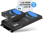 OREI 1080P 1x8 HDMI over Ethernet Extender Splitter CAT6/7 Over Cable Full HD - Image 8