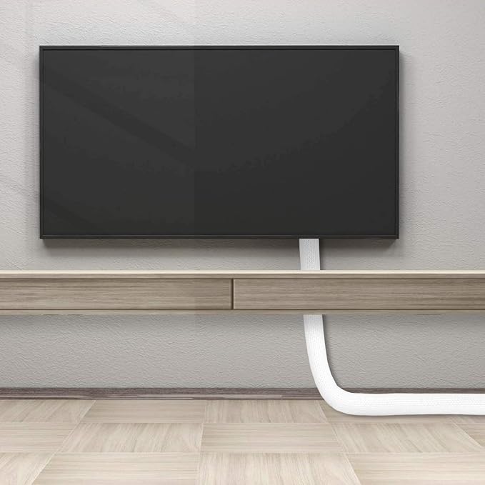 6.6ft - 1.2 inch White Cable Sleeve, Cable Organizer - Image 6