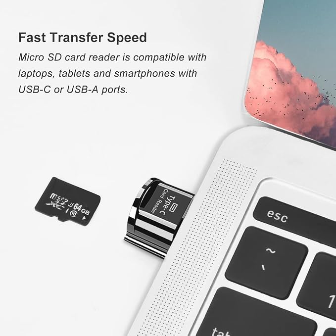 Type C Micro SD Card Reader, BorlterClamp USB C TF Card Reader Adapter - Image 3