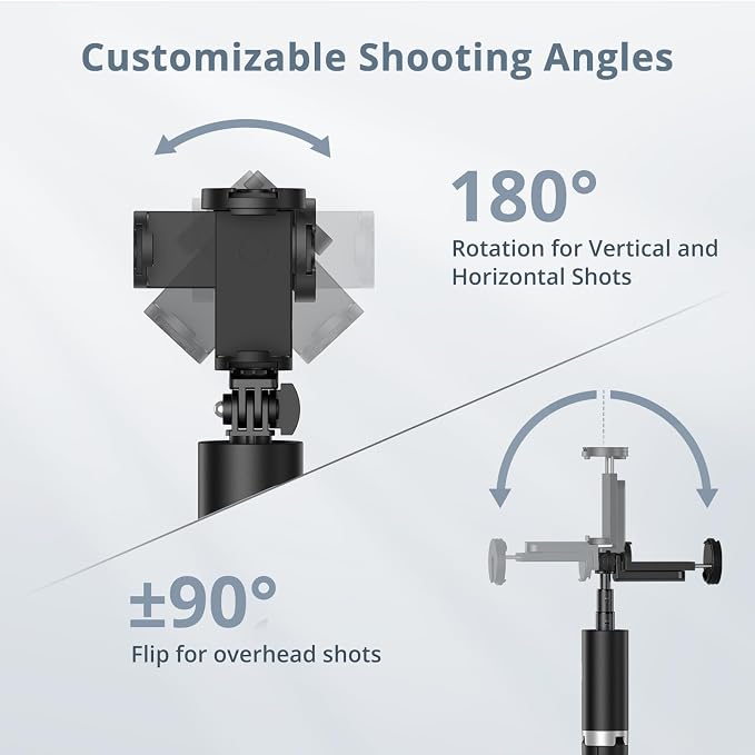 ATUMTEK 63"" Phone Tripod, Extendable Selfie Stick Tripod - Image 5