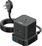 Power Strip with USB, USB C Power Strip with 5 Outlets, 2 USB-C & 2 USB-A by TOPREK