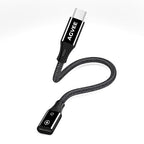 AGVEE 2 Pack 4 inch Lightning Female to USB C Male PD Adapter, 27W Fast Charger by AGVEE