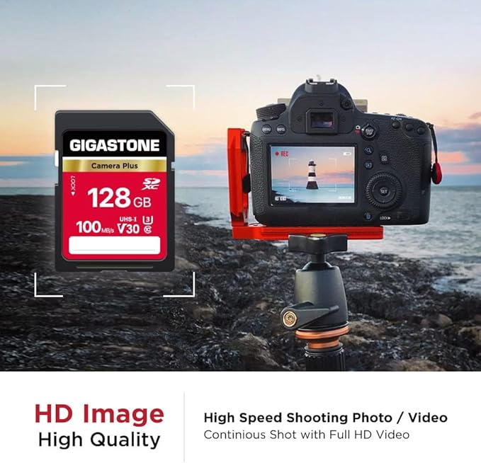 GIGASTONE 128GB SD Card 10-Pack, Camera Plus, V30 U3 SDXC Memory Card High - Image 3