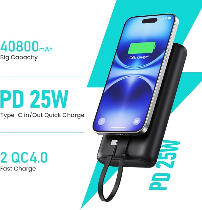 Portable Charger 40, 800mAh Power Bank 25W Portable Battery Pack - Image 2