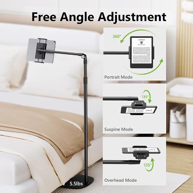elitehood iPad Stand Floor, Height Adjustable Tablet Floor Stand - Image 4