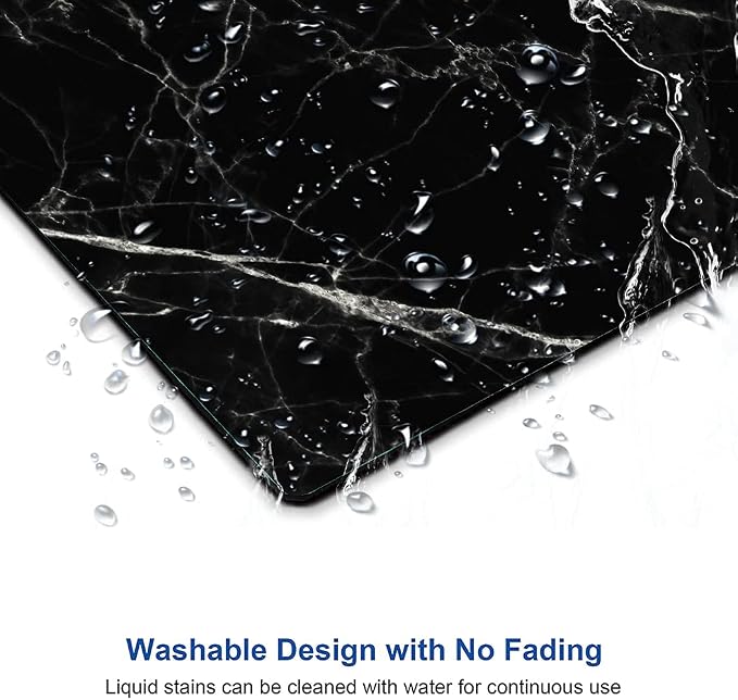 Black Marble Mouse Pad, Square Waterproof Mouse Pad Non-Slip Rubber Base - Image 5