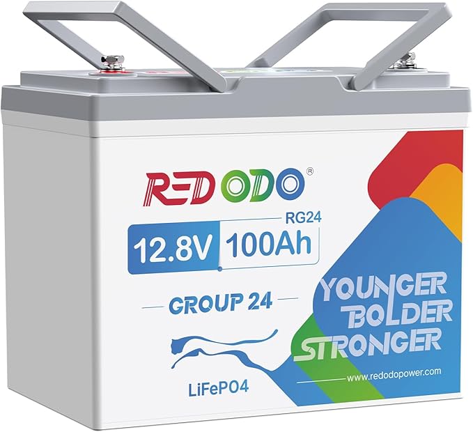 Redodo 12.8V 100Ah Group 24 Battery, 1280Wh Deep Cycle LiFePO4 Battery by PrimeDayRedodoSaveup55