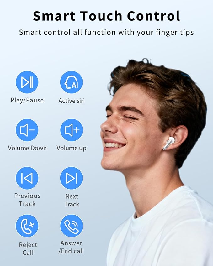 XIAOWTEK Wireless Earbuds, 2026 Bluetooth 5.4 Headphones Bass Stereo Ear Buds - Image 6