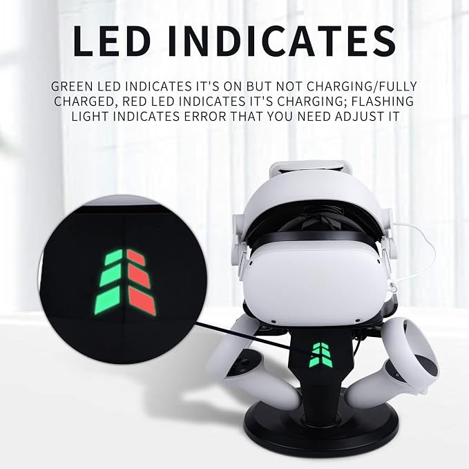 TechKen Charging Stand for Meta Quest 2, VR Headset Charging Dock for Quest 2 - Image 5