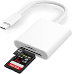 USB C to SD Card Reader, 2-in-1 Type C to SD & TF Memory Card Reader Adapter by Groodo