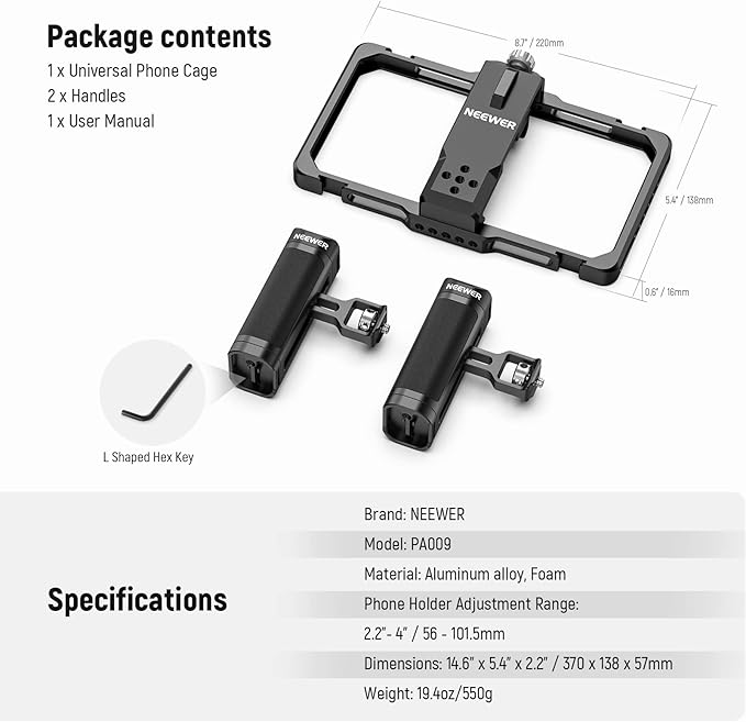 NEEWER Upgraded Phone Rig Vlogging Kit, Video Stabilizer - Image 7