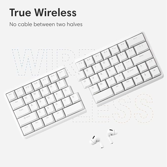 Lite: Wireless Ergonomic Split Mechanical Keyboard Hot Swappable, Compact 60% - Image 2