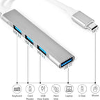 4 Ports USB C to USB Hub, Aluminum Type C to USB A 3.0 Adapter, Plug and Play - Image 2