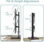 Suptek Dual Monitor Stand with Base Vertical Stack Screen Free-Standing Monitor - Image 3