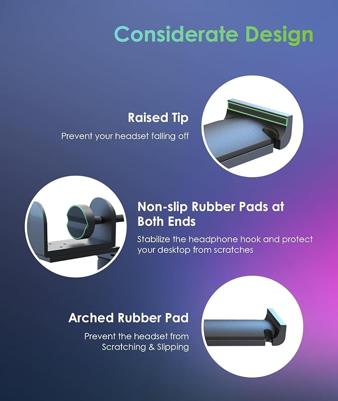 6amLifestyle Foldable All Aluminum Headphone Hook Holder - Image 5