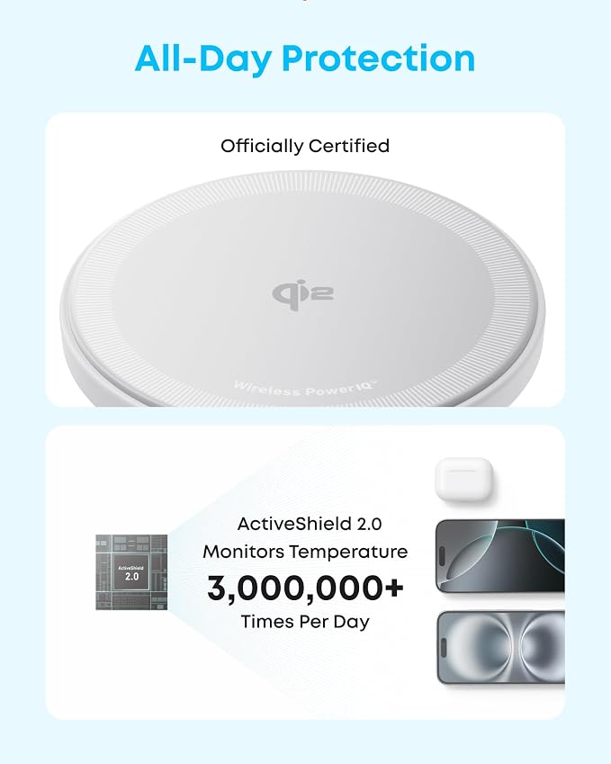 Anker Zolo Magnetic Wireless Charger, Qi2 Certified 15W MagSafe-Compatible - Image 4