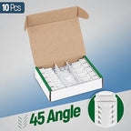 Everest 45° Angled RJ45 Cat6A Keystone Jacks 10-Pack in White - Image 2